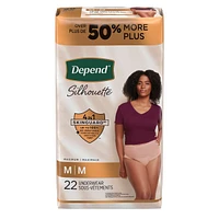 Depend Silhouette Adult Incontinence & Postpartum Underwear for Women, Maximum Absorbency, Medium, Pink