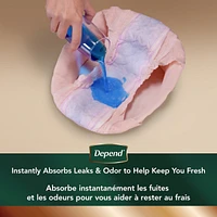 Sous-vêtements d’incontinence et de post-partum Depend Silhouette pour femmes adultes, moyen, absorption maximale