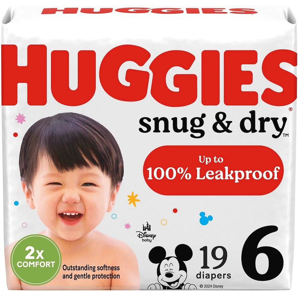Snug & Dry Baby Diapers, Size 6 (35+ lbs)