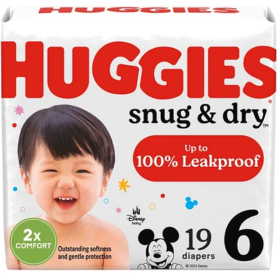 Snug & Dry Baby Diapers, Size 6 (35+ lbs)