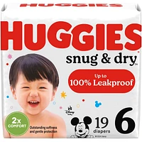 Snug & Dry Baby Diapers, Size 6 (35+ lbs)