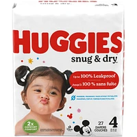 Snug & Dry Baby Diapers, Size 4 (22-37 lbs)