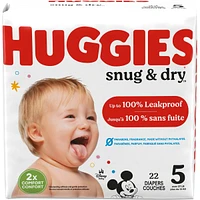 Snug & Dry Baby Diapers, Size 5 (27+ lbs)