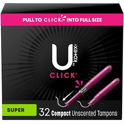 Click Compact Tampons, Super,  32 ct
