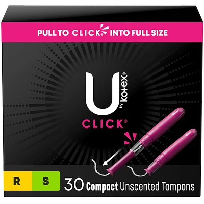 Click Compact Multipack Tampons, Regular/Super, 30 ct