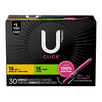 Click Compact Multipack Tampons, Regular/Super, 30 ct