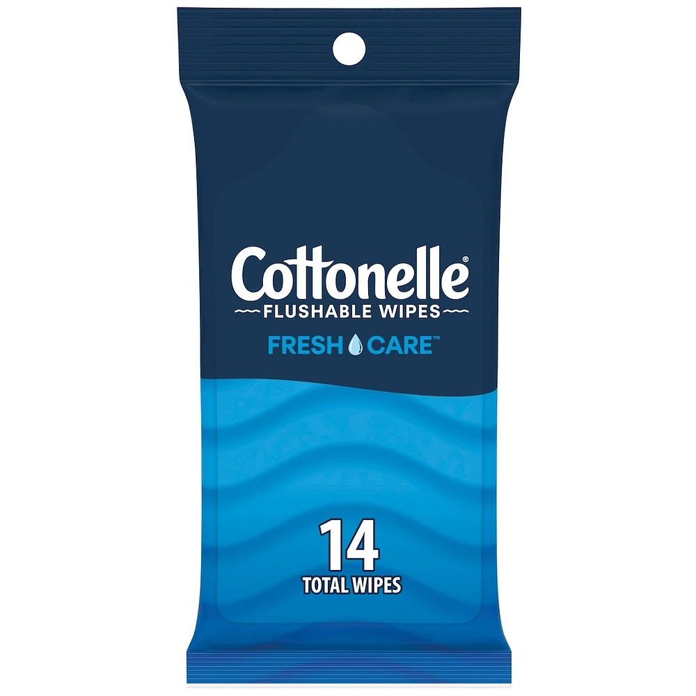Fresh Care On-The-Go Flushable Wet Wipes, Adult Wet Wipes