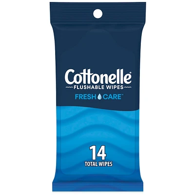 Fresh Care On-The-Go Flushable Wet Wipes, Adult Wet Wipes