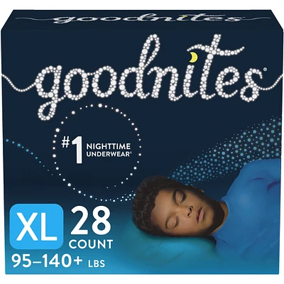 Goodnites Boys' Nighttime Bedwetting Underwear, XL (95-140 lb.), 28 Ct