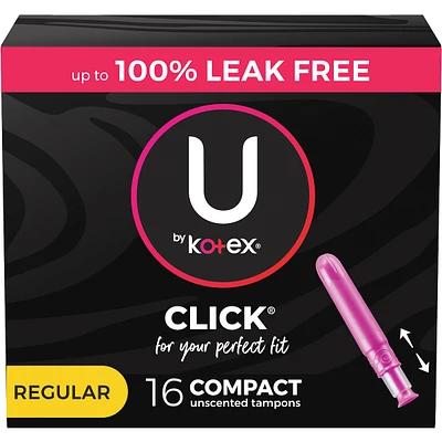Click Compact Tampons, Regular Absorbency, 16 ct