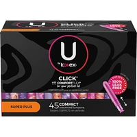 Click Compact Tampons, Super Plus, Unscented