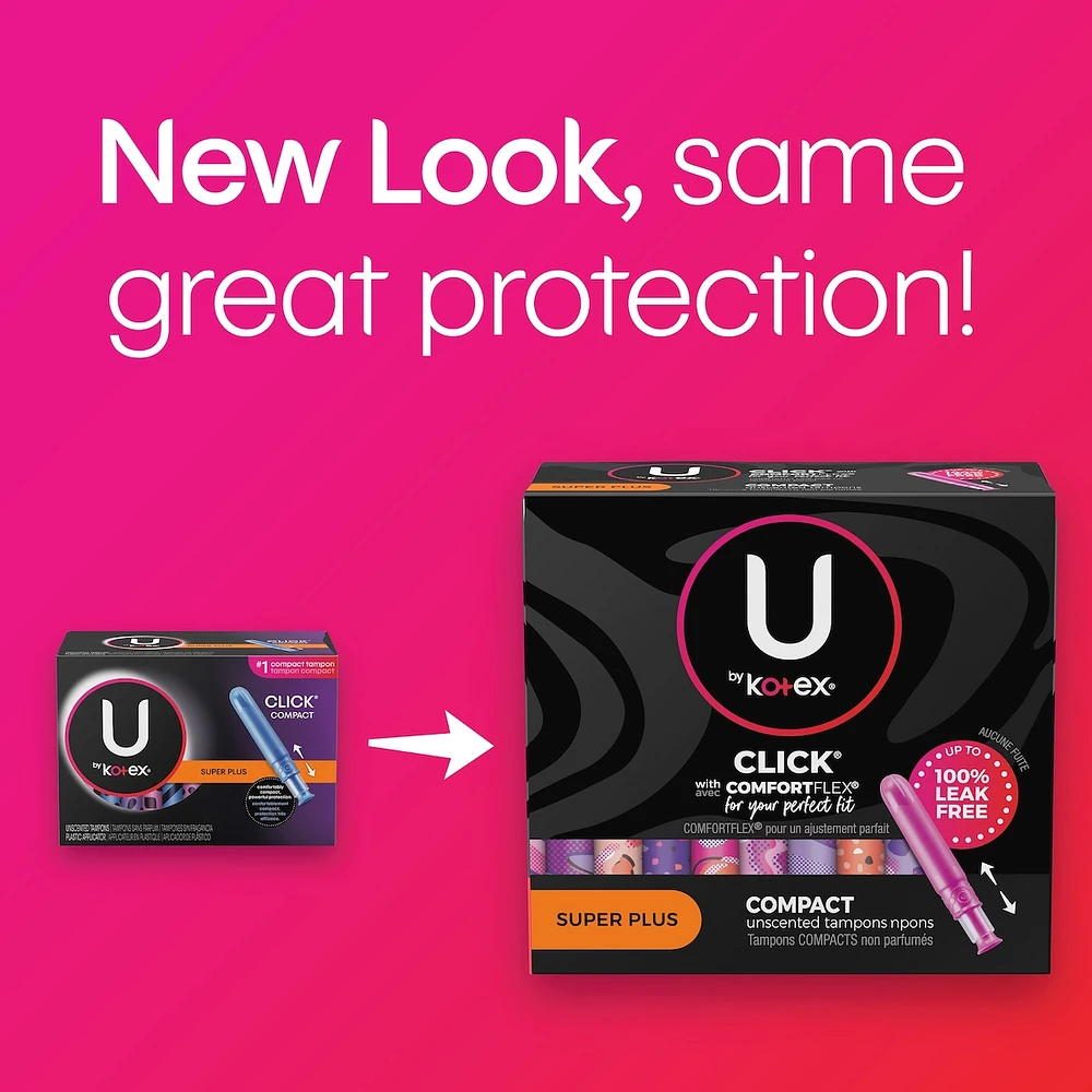 Click Compact Tampons, Super Plus, Unscented