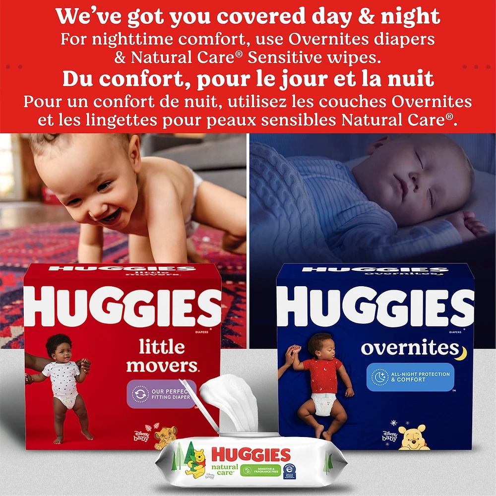 Couches pour bébé  Overnites pour la nuit, taille 4 (9 à 17 kg [22 à 37 livres]), 58 unités