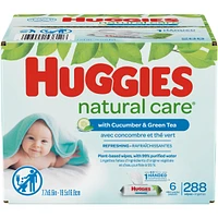 Huggies Natural Care Refreshing Baby Wipes, Scented, 6 Flip-Top Packs