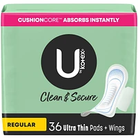 Clean & Secure Ultra Thin Pads with Wings