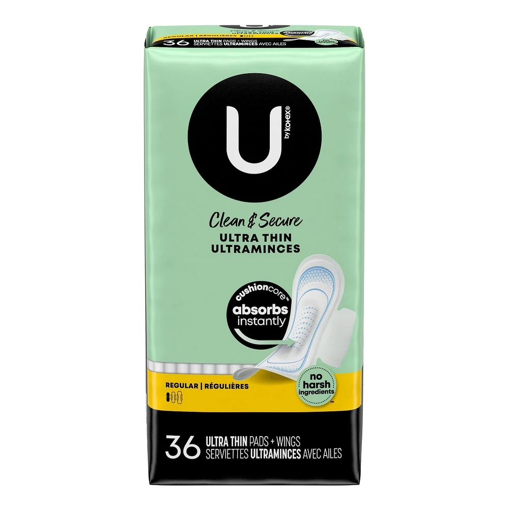 Clean & Secure Ultra Thin Pads with Wings
