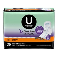 Clean & Secure Ultra Thin Overnight Pads with Wings