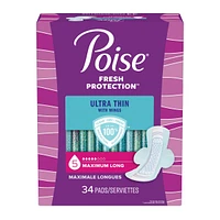 Poise Ultra Thin Postpartum Incontinence Pads, Maximum Absorbency, Long Length, 20 Count