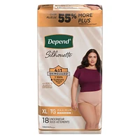 Sous-vêtements d’incontinence et de post-partum Depend Silhouette pour femmes adultes, très grand, absorption maximale, rose
