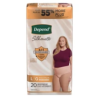 Sous-vêtements d’incontinence et de post-partum Depend Silhouette pour femmes adultes, grande, absorption maximale