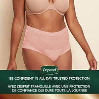 Sous-vêtements d’incontinence et de post-partum Depend Silhouette pour femmes adultes, grande, absorption maximale