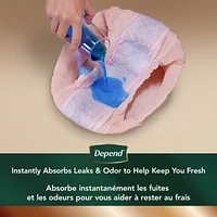 Sous-vêtements d’incontinence et de post-partum Depend Silhouette pour femmes adultes, grande, absorption maximale