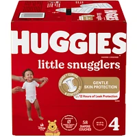 Huggies Little Snugglers Diapers, Size 4, 58 Count