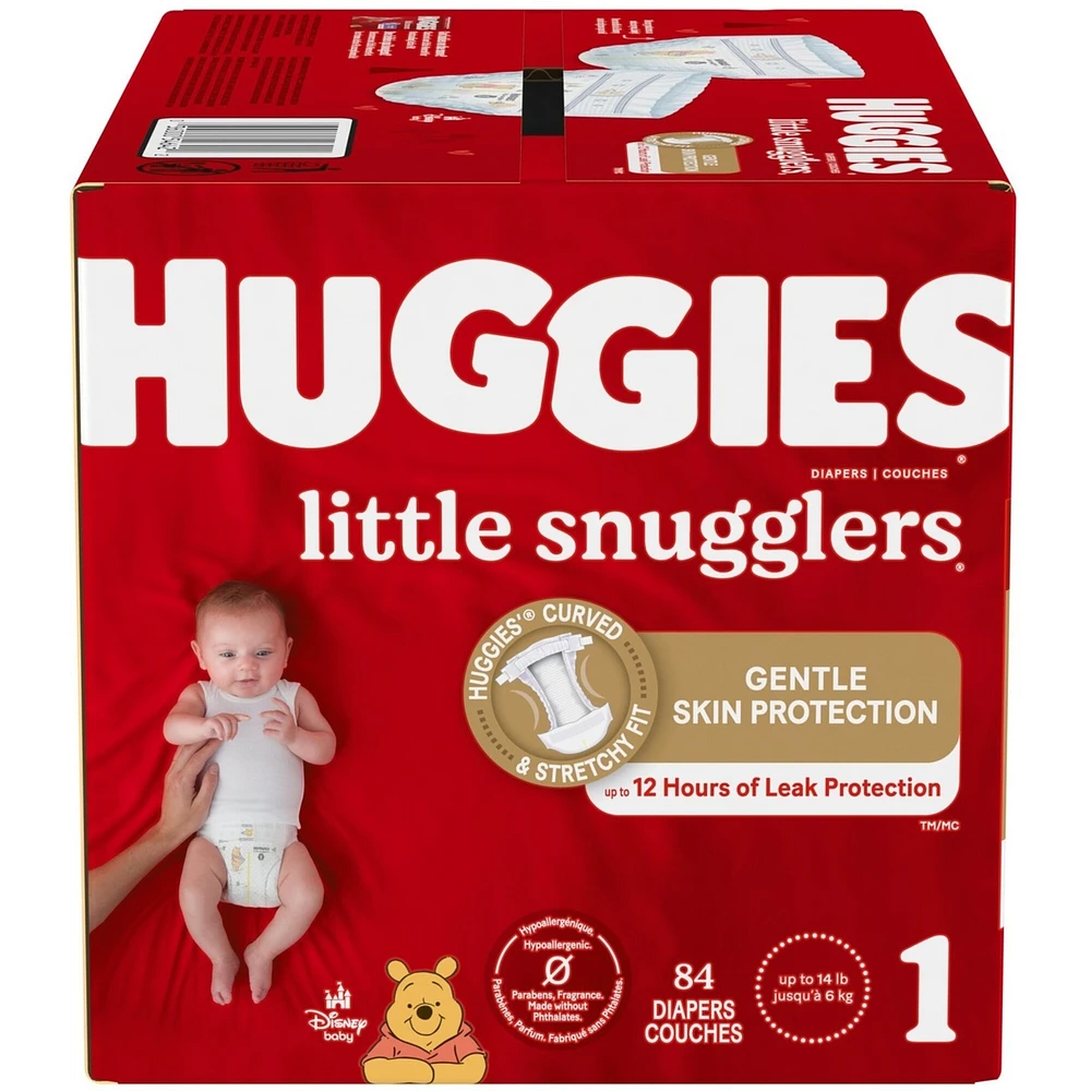 Huggies Little Snugglers Diapers, Size 1, 84 Count