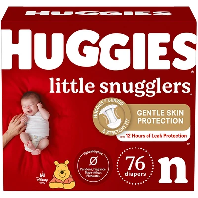 Huggies Little Snugglers Baby Diapers, Size Newborn, 76 Count