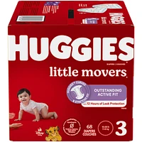 Huggies Little Movers Baby Diapers, Size 3, 68 Count