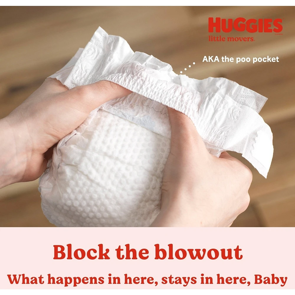Huggies Little Movers Baby Diapers, Size 4, 58 Count