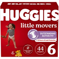 Huggies Little Movers Baby Diapers, Size 6, 44 Count