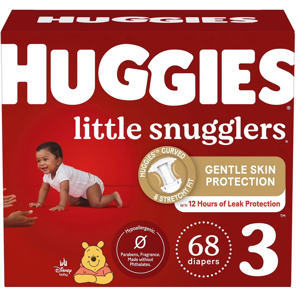 Huggies Little Snugglers Diapers, Size 3, 68 Count