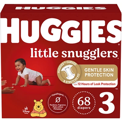 Huggies Little Snugglers Diapers, Size 3, 68 Count