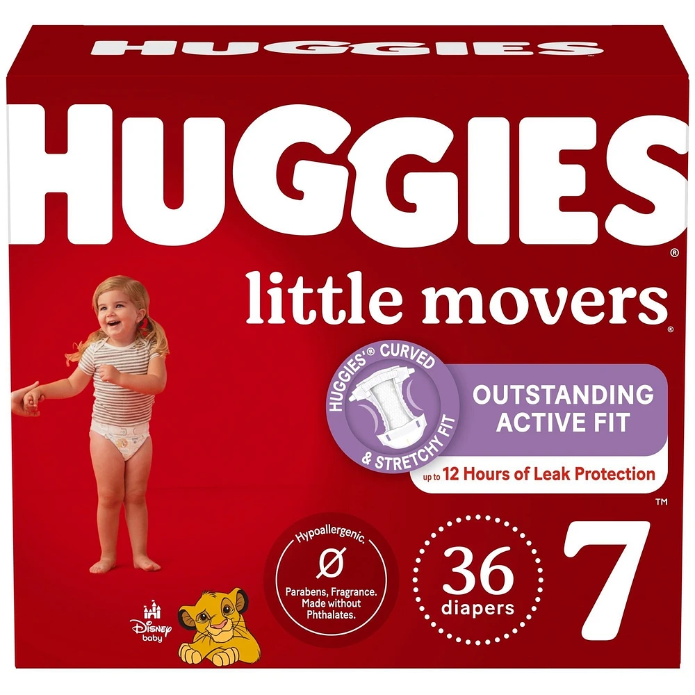 Little Movers Baby Diapers, Size 7
