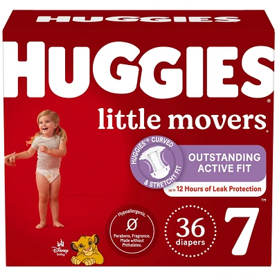 Little Movers Baby Diapers, Size 7