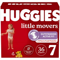 Little Movers Baby Diapers, Size 7