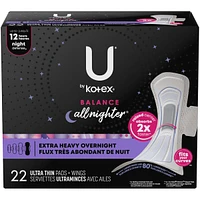 Ultra Thin Overnight Pads with Wings, Extra Heavy Absorbency