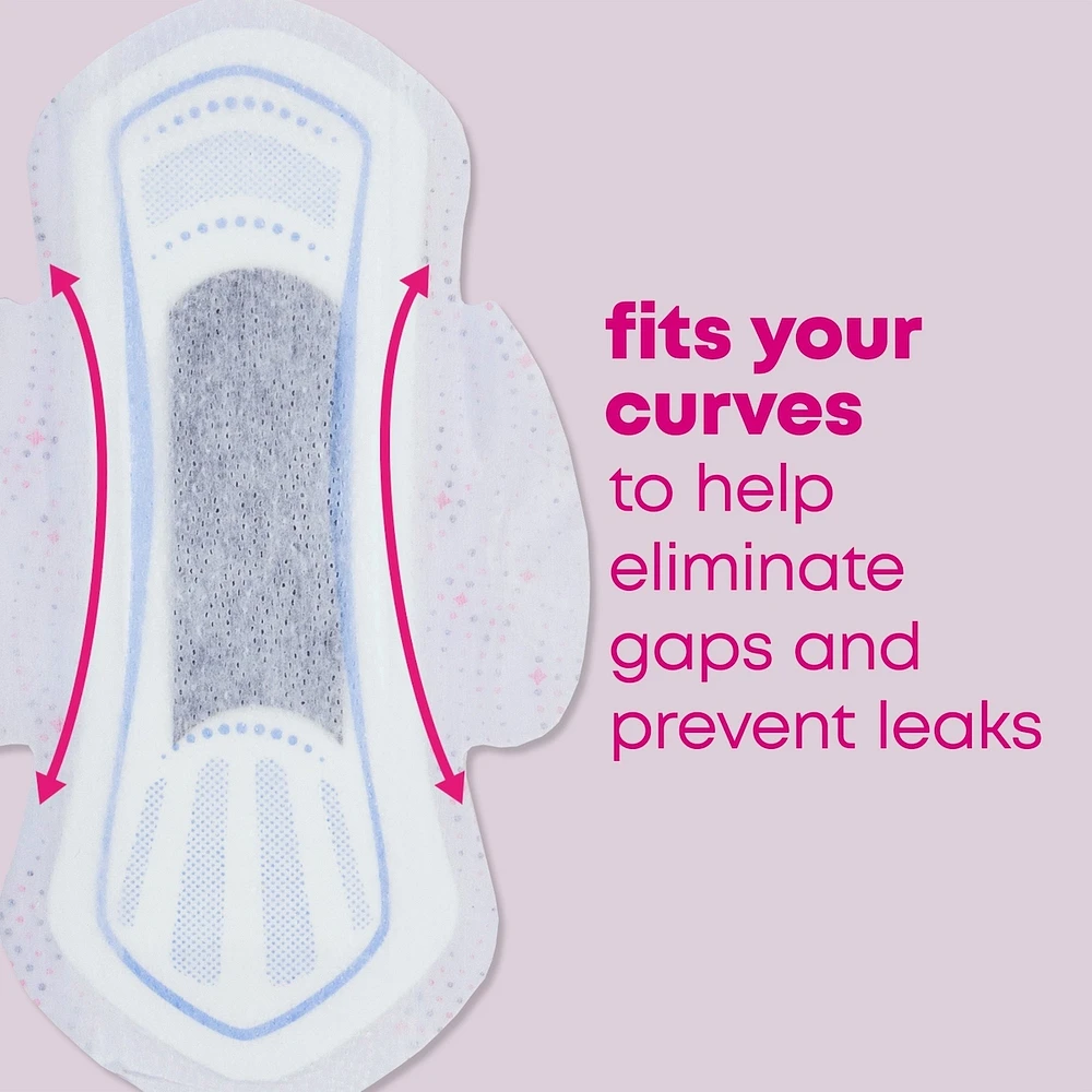 Serviettes ultraminces U by Kotex Balance avec ailes pour adolescentes, absorption accrue