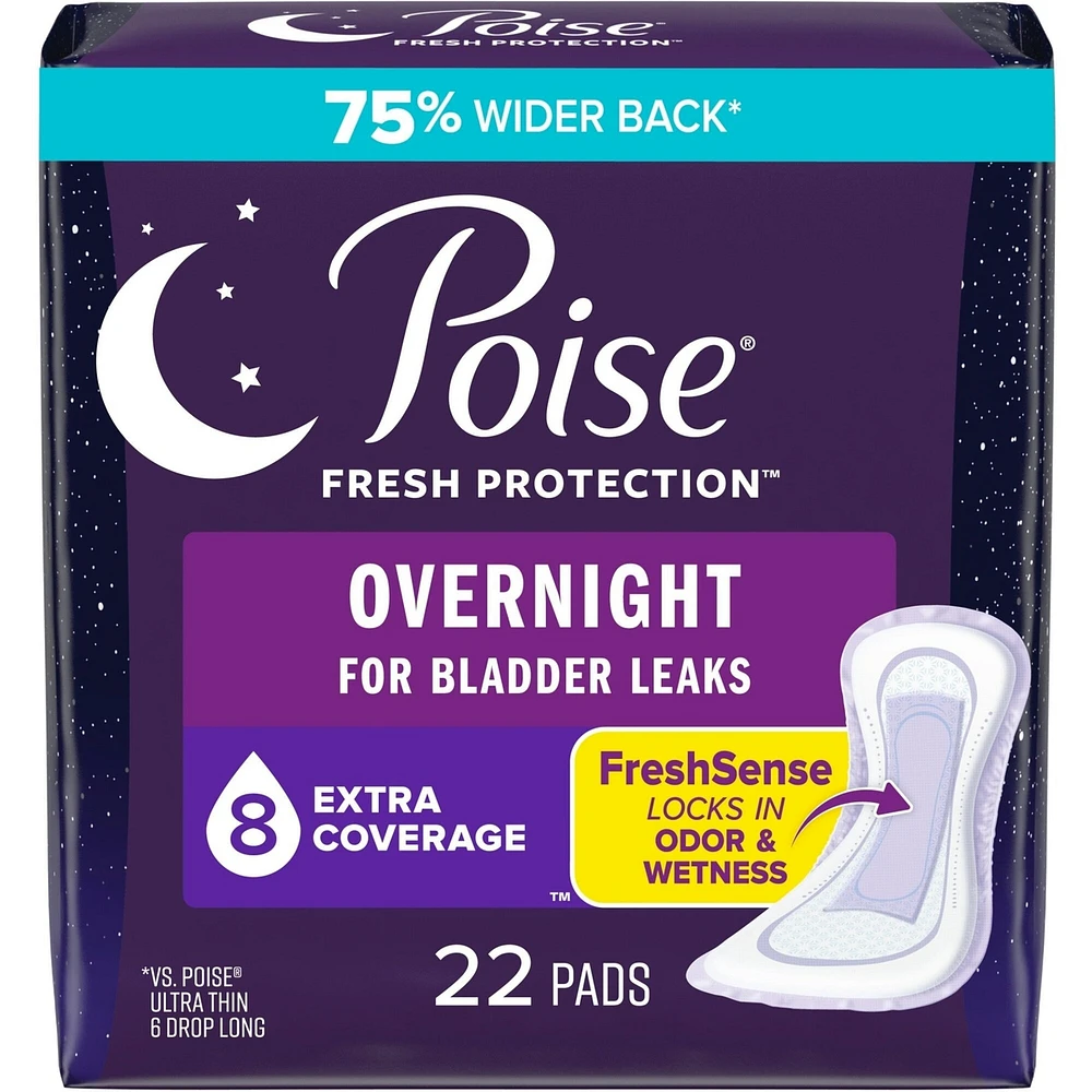 Incontinence Pads for Women/Bladder Leakage Pads/Bladder Control Pads, 8 Drop, Overnight Absorbency