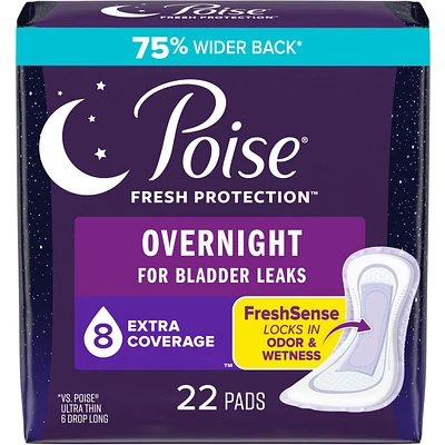 Incontinence Pads for Women/Bladder Leakage Pads/Bladder Control Pads, 8 Drop, Overnight Absorbency