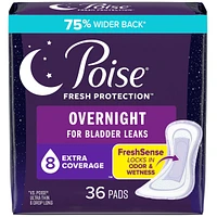 Incontinence Pads & Postpartum Overnight Incontinence Pads, 8 Drop Extra Coverage, 36 Count