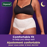 Night Defense Adult Incontinence Underwear for Women, Disposable, Overnight, Small, Blush (Packaging May Vary)