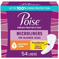 Poise Daily Microliners, Incontinence Panty Liners, 1 Drop Lightest Absorbency