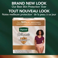 Depend Silhouette Adult Incontinence and Postpartum Underwear for Women, Small, Maximum Absorbency, Black, Pink and Berry