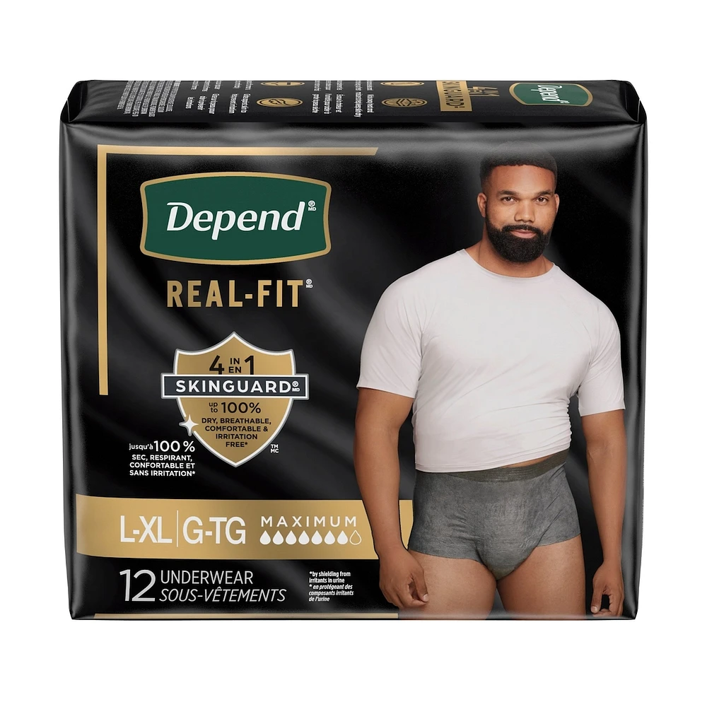 Depend Real Fit Incontinence Underwear for Men, Disposable, Maximum Absorbency, Large/Extra Large