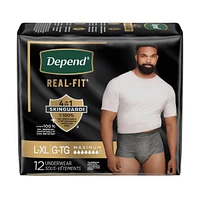 Depend Real Fit Incontinence Underwear for Men, Disposable, Maximum Absorbency, Large/Extra Large
