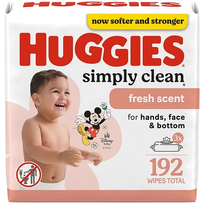 Simply Clean Fresh Scent Baby Wipes, 3 Flip-Top Packs