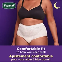 Night Defense Adult Incontinence Underwear for Women, Disposable, Overnight, Large