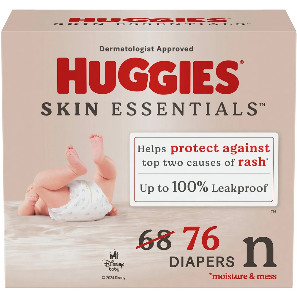 Couches pour nouveau-nés Skin Essentials, taille nouveau-né (2,5 à 4 kg [6 à 9 lb])